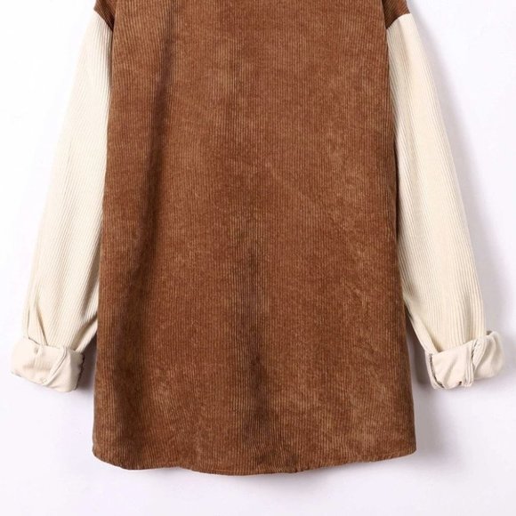 Casual Color Block Men's Corduroy Shirt - Picture 4 of 7